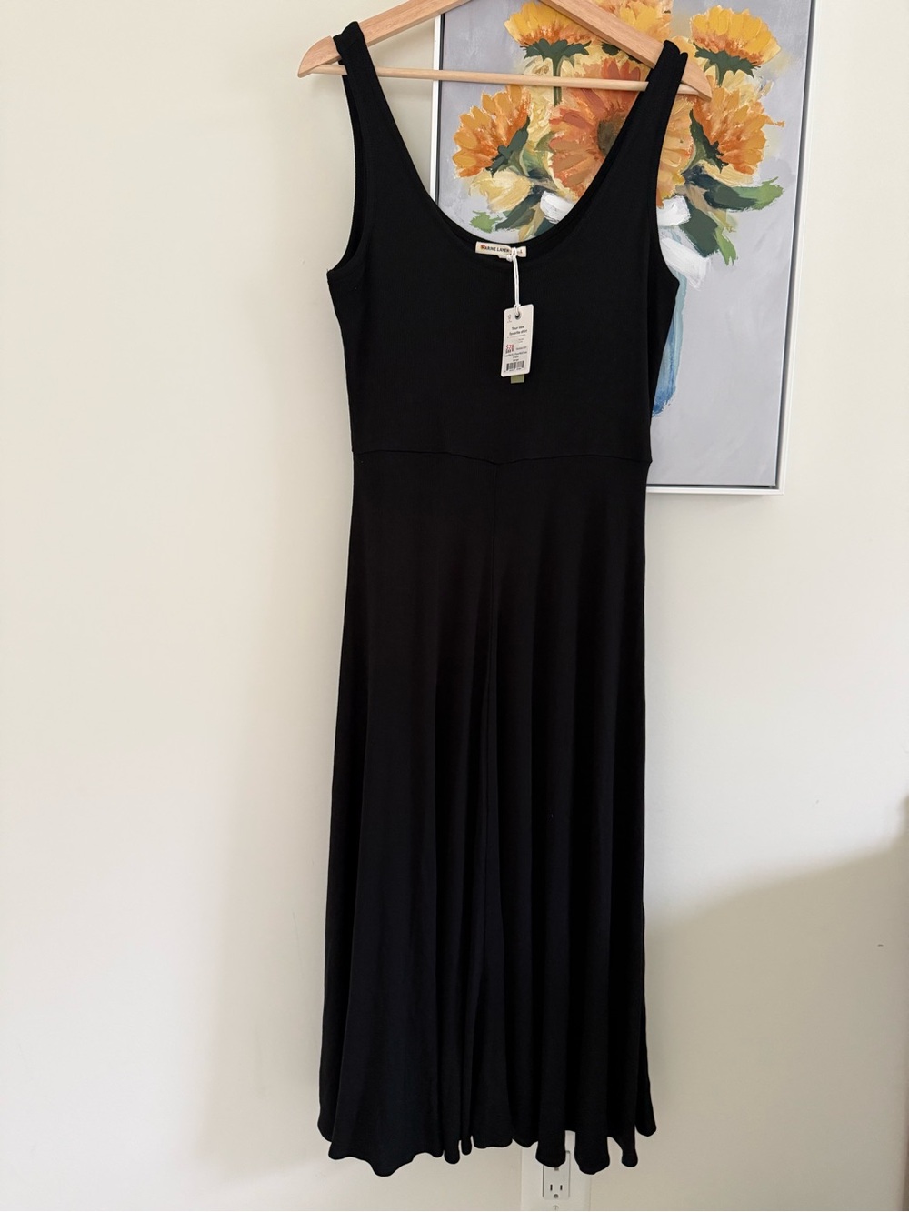 Marine Layer Black Scoop Neck Maxi Dress